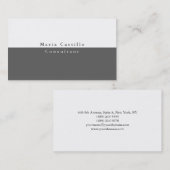 Eenvoudige glin Elegant Grey White minimalist Mode Visitekaartje (Voorkant / Achterkant)