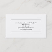 Eenvoudige glin Elegant White Minimalist Modern Visitekaartje (Achterkant)