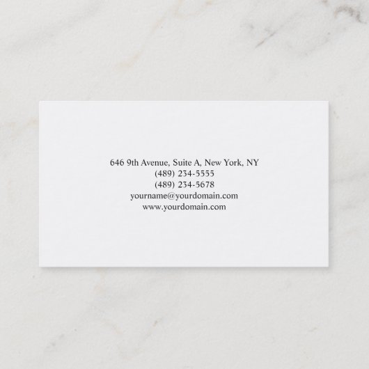 Eenvoudige glin Elegant White Minimalist Modern Visitekaartje (Achterkant)