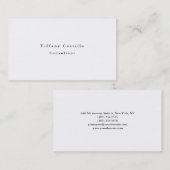 Eenvoudige glin Elegant White Minimalist Modern Visitekaartje (Voorkant / Achterkant)