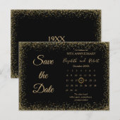 Eenvoudige Gliter Jubileum 50e Save The Date Aankondigingskaart (Voorkant / Achterkant)