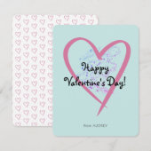 Eenvoudige Glitter Classroom Valentijnsdag Notitiekaartje (Voorkant / Achterkant)