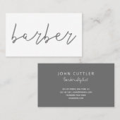 Eenvoudige glitter grijze houtskool kapper handges visitekaartje (Voorkant / Achterkant)