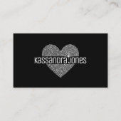 Eenvoudige Glitter Hart Vorm Zwart-wit Modern Visitekaartje (Voorkant)