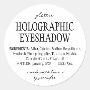 Eenvoudige glitter holografische oogschaduw ingred ronde sticker