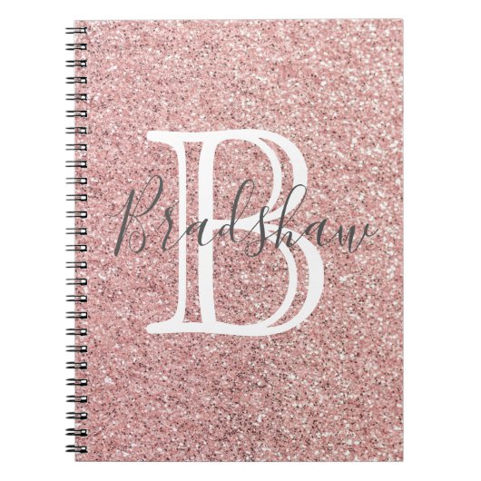 Eenvoudige Glitter Naam Notitieboek (Voorkant)