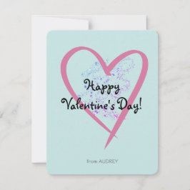 Eenvoudige Glitter Valentijnsdag in het klaslokaal Notitiekaartje