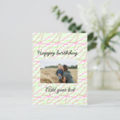 Eenvoudige glitters rood groen voeg uw foto verjaa briefkaart (Staand voorkant)