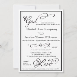 Eenvoudige God is de Liefde Christelijke Uitnodigi Kaart