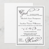 Eenvoudige God is de Liefde Christelijke Uitnodigi Kaart (Voorkant / Achterkant)