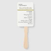 Eenvoudige Gold Accent Wedding Ceremony Program Fa Handwaaier (Voorkant)