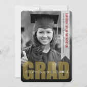 Eenvoudige Gold AFSTUDEERDER Overlay Modern Gradua Kaart (Voorkant)