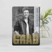 Eenvoudige Gold AFSTUDEERDER Overlay Modern Gradua Kaart (Staand voorkant)