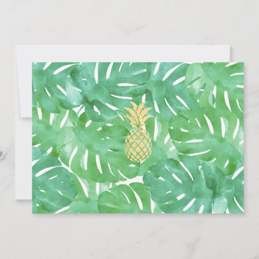 Eenvoudige Gold-ananas Sla de datumkaarten op Save The Date (Achterkant)