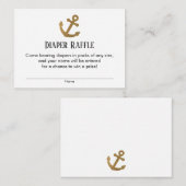 Eenvoudige Gold Anchor Luier Raffle Ticket Kaarten (Voorkant / Achterkant)