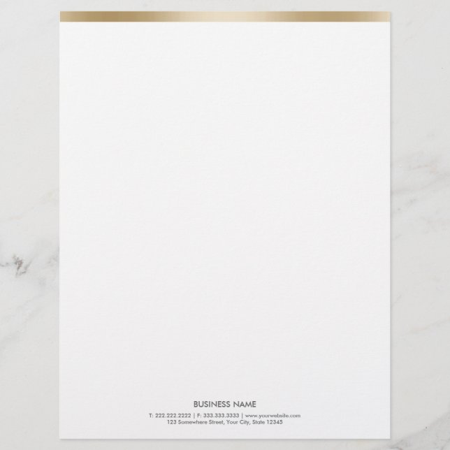 Eenvoudige Gold Border Letterhead Briefhoofd Sjabloon (Voorkant)