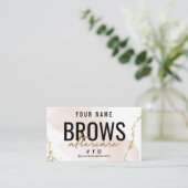 Eenvoudige Gold Brows Aftercare Card Visitekaartje (Staand voorkant)