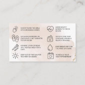 Eenvoudige Gold Brows Aftercare Card Visitekaartje (Achterkant)