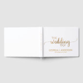 Eenvoudige Gold Calligrafie Aangepaste ruggengraat Gastenboek (Volledig)