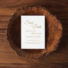 Eenvoudige Gold Calligrafie bespaart de datum Save The Date
