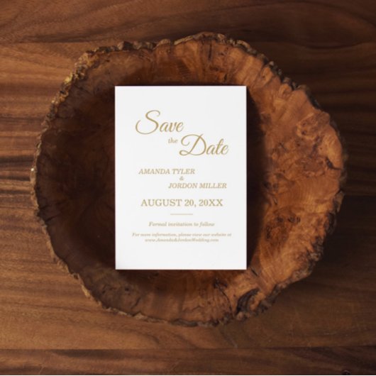 Eenvoudige Gold Calligrafie bespaart de datum Save The Date