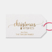 Eenvoudige Gold Calligrafie-kerst Cadeaulabel (Voorkant (Horizontaal))
