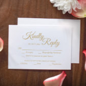 Eenvoudige Gold Calligrafie-keuze RSVP Kaartje