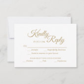 Eenvoudige Gold Calligrafie-keuze RSVP Kaartje (Voorkant)