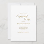 Eenvoudige Gold Calligraphy Engagement Party Kaart (Voorkant)