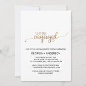 Eenvoudige Gold Calligraphy Engagement Party Kaart (Voorkant)