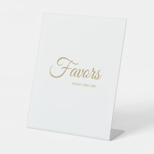 Eenvoudige Gold Calligraphy Favors Reclamebord Met Voetstuk
