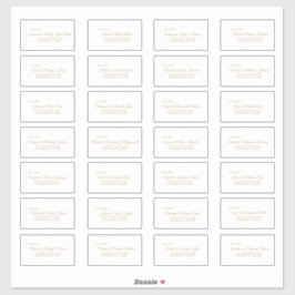 Eenvoudige Gold Calligraphy Guest Adresetiketten Sticker