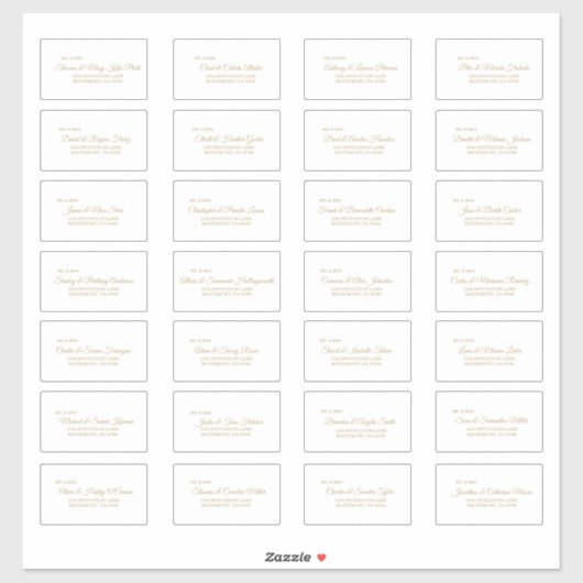 Eenvoudige Gold Calligraphy Guest Adresetiketten Sticker (Vel)