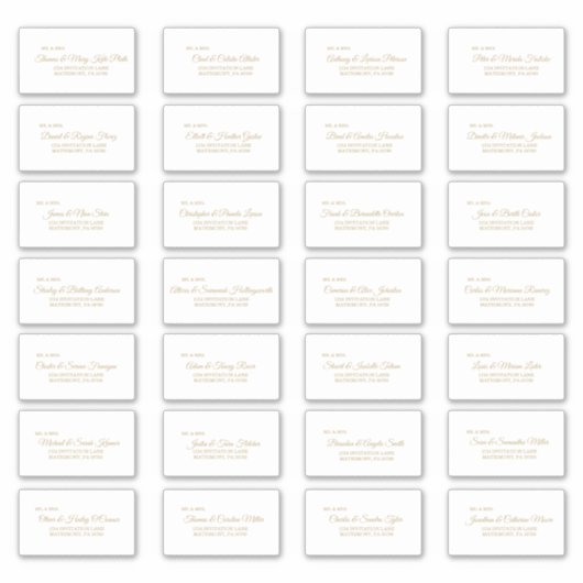 Eenvoudige Gold Calligraphy Guest Adresetiketten Sticker (Voorkant)