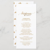 Eenvoudige Gold Calligraphy-Kaart in het kerstmenu Menu (Voorkant / Achterkant)