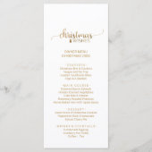 Eenvoudige Gold Calligraphy-Kaart in het kerstmenu Menu (Voorkant)