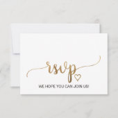 Eenvoudige Gold Calligraphy Menu Keuze RSVP-kaart (Voorkant)