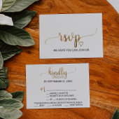 Eenvoudige Gold Calligraphy Menu Keuze RSVP-kaart