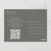 Eenvoudige Gold Calligraphy Moderne Photo QR Code Briefkaart (Achterkant)