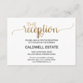 Eenvoudige Gold Calligraphy Reception Enclosure Ka Informatiekaartje (Voorkant)