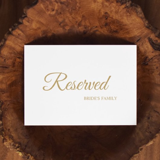 Eenvoudige Gold Calligraphy Reserved Sign