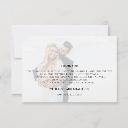 Eenvoudige Gold Calligraphy Script Minimal Photo Bedankkaart (Achterkant)
