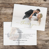 Eenvoudige Gold Calligraphy Script Minimal Photo Bedankkaart
