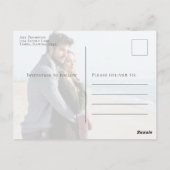 Eenvoudige Gold Calligraphy Script Moderne Two Pho Briefkaart (Achterkant)