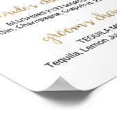 Eenvoudige Gold Calligraphy Signature Drink Sign Poster (Hoek)