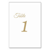Eenvoudige Gold Calligraphy Table Numbers Sign Kaart (Achterkant)
