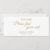 Eenvoudige Gold Calligraphy Wedding Seat Chart Hea (Voorkant)