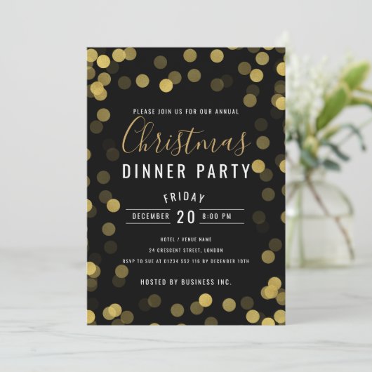 Eenvoudige Gold Corporate-kerstfeestdag Kaart (Staand voorkant)