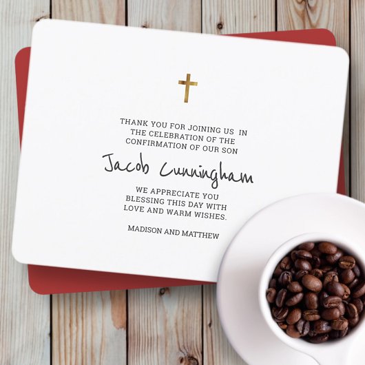 Eenvoudige Gold Cross-bevestiging Bedankt voor je