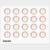Eenvoudige Gold Cross Roos Gold Glitter Ronde Sticker (Vel)
